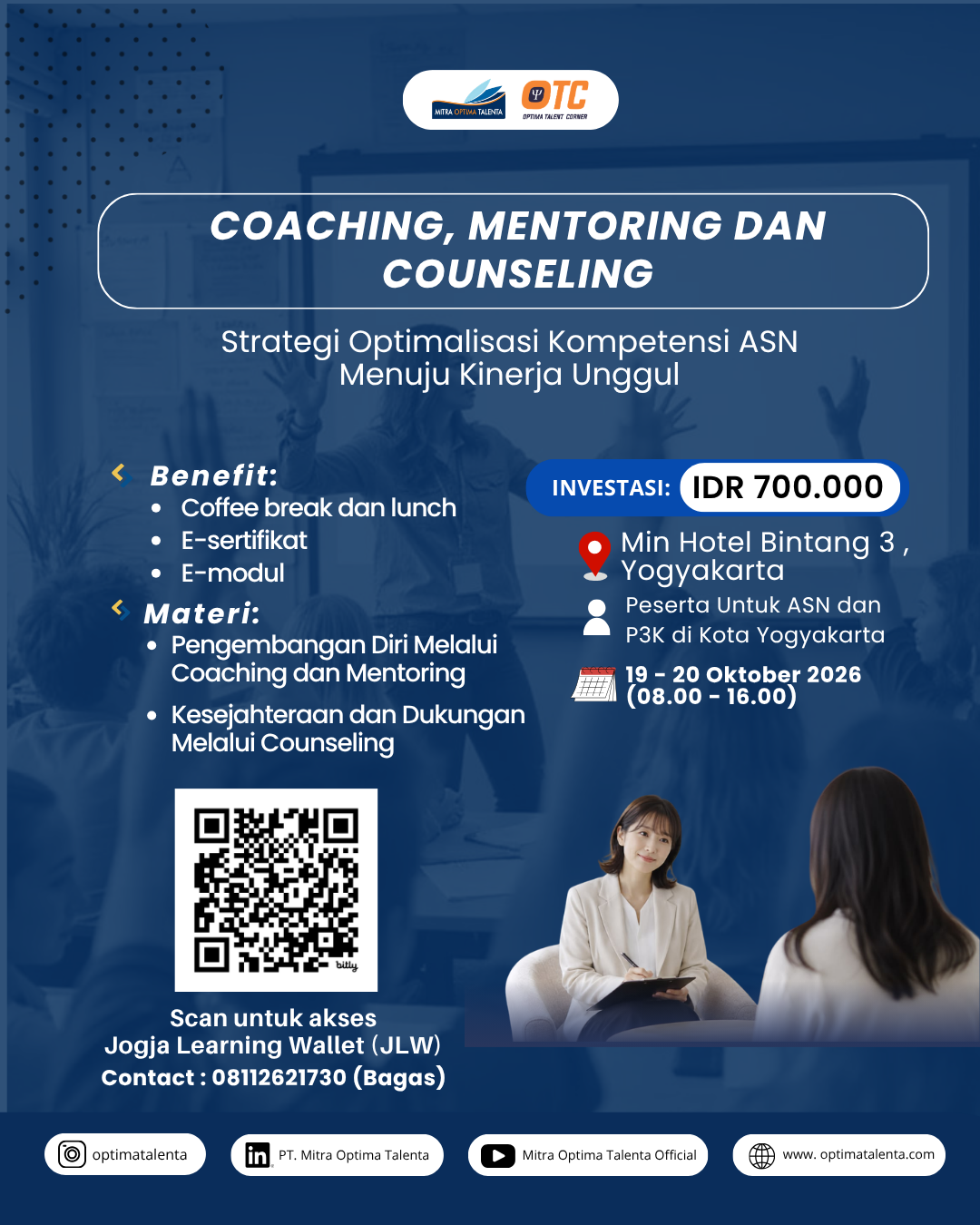 Flyer Bimtek CMC guna penanganan dan optimalisasi kompetensi ASN: Strategi Optimalisasi Kompetensi ASN Menuju Kinerja Unggul 